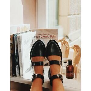 Inch 2 closed toe sandal Shoes 41 Black Leather Mary Janes 11 No Ankle Straps